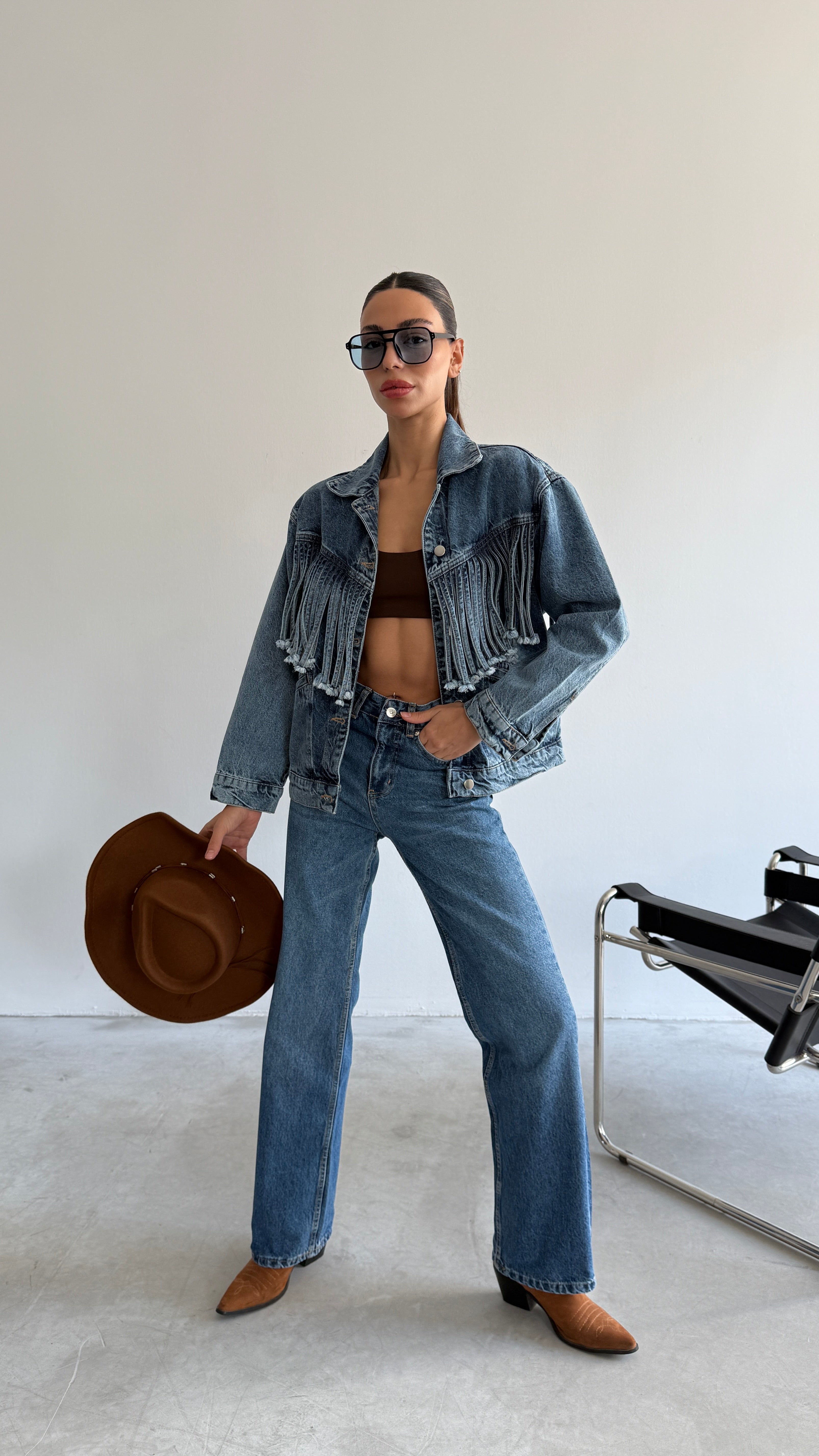 Denim švarkas su kutais