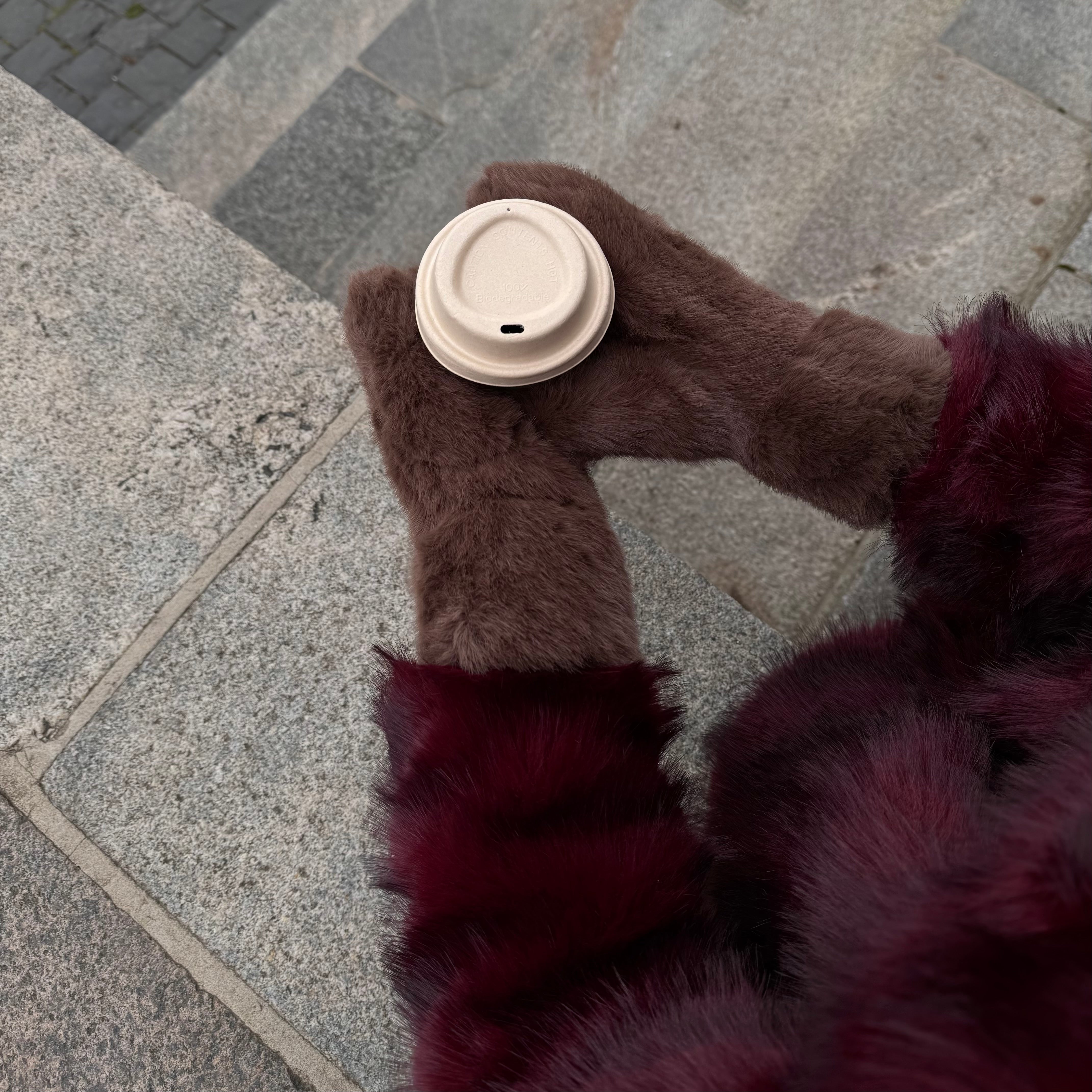 Pirštinės su kailiuku